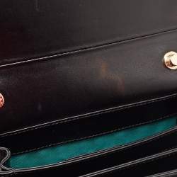 Pre Owned Bvlgari Black Leather and Perspex Small Flap Cover Shoulder Bag