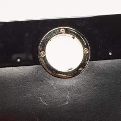 Pre Owned Bvlgari Black Leather and Perspex Small Flap Cover Shoulder Bag