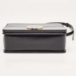 Pre Owned Bvlgari Black Leather and Perspex Small Flap Cover Shoulder Bag