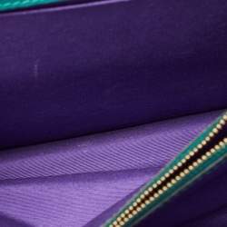 Pre Owned حقيبة كتف بلغاري غطاء قلاب سيربينتي متوسطة جلد خضراء