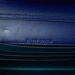Pre Owned Bvlgari Blue Leather Serpenti Forever Flap Wallet on Chain