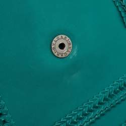 مملوكة مسبقًا Bvlgari Green Leather Large Ruffled Serpenti Forever Shoulder Bag