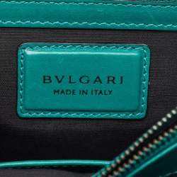 مملوكة مسبقًا Bvlgari Green Leather Large Ruffled Serpenti Forever Shoulder Bag