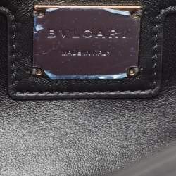 Pre Owned Bvlgari Black Quilted Leather Small Serpenti Cabochon Shoulder Bag