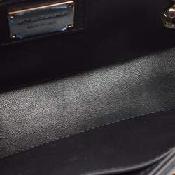 Pre Owned Bvlgari Black Quilted Leather Small Serpenti Cabochon Shoulder Bag