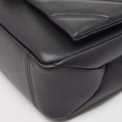 Pre Owned Bvlgari Black Quilted Leather Small Serpenti Cabochon Shoulder Bag