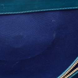 Bvlgari Teal Green Leather Large Serpenti Forever Shoulder Bag