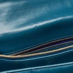 Bvlgari Teal Green Leather Large Serpenti Forever Shoulder Bag