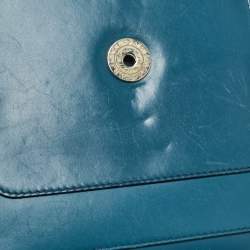 Bvlgari Teal Green Leather Large Serpenti Forever Shoulder Bag