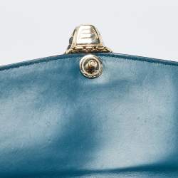 Bvlgari Teal Green Leather Large Serpenti Forever Shoulder Bag