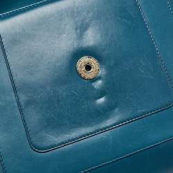 Bvlgari Teal Green Leather Large Serpenti Forever Shoulder Bag
