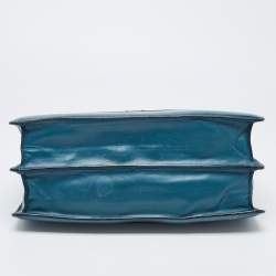 Bvlgari Teal Green Leather Large Serpenti Forever Shoulder Bag