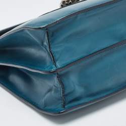 Bvlgari Teal Green Leather Large Serpenti Forever Shoulder Bag