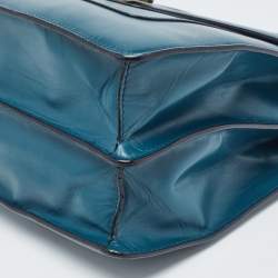 Bvlgari Teal Green Leather Large Serpenti Forever Shoulder Bag
