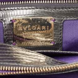 Pre Owned Bvlgari Grey Karung Leather Medium Serpenti Forever Flap Shoulder Bag