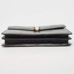 Pre Owned Bvlgari Grey Karung Leather Medium Serpenti Forever Flap Shoulder Bag