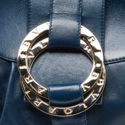 Pre Owned Bvlgari Teal Blue Leather Chandra Hobo