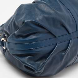 Pre Owned Bvlgari Teal Blue Leather Chandra Hobo