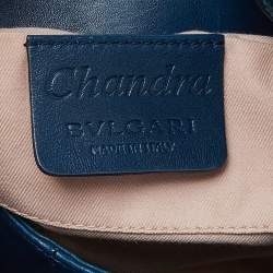 Pre Owned Bvlgari Teal Blue Leather Chandra Hobo
