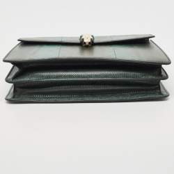 مملوكة مسبقًا حقيبة كتف بلغاري سربنتي فوريفر كبيرة سحلية خضراء