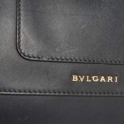 Pre Owned Bvlgari Black Leather Serpenti Forever Flap Chain Shoulder Bag