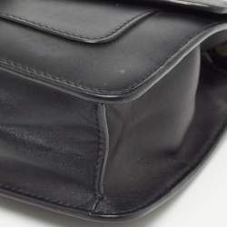 Pre Owned Bvlgari Black Leather Serpenti Forever Flap Chain Shoulder Bag