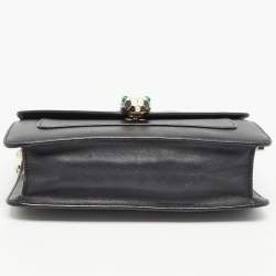 Pre Owned Bvlgari Black Leather Serpenti Forever Flap Chain Shoulder Bag