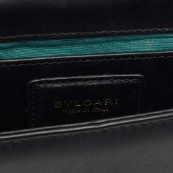 Pre Owned Bvlgari Black Leather Serpenti Forever Flap Chain Shoulder Bag