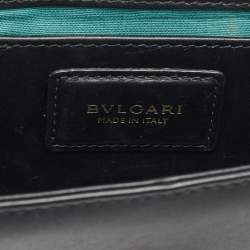 Pre Owned Bvlgari Black Leather Serpenti Forever Flap Chain Shoulder Bag