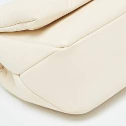 Pre Owned Bvlgari Ivory Quilted Leather Mini Serpenti Cabochon Crossbody Bag