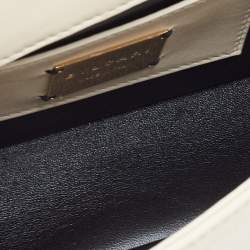 Pre Owned Bvlgari Ivory Quilted Leather Mini Serpenti Cabochon Crossbody Bag