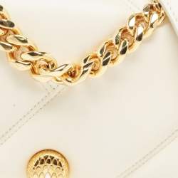 Pre Owned Bvlgari Ivory Quilted Leather Mini Serpenti Cabochon Crossbody Bag