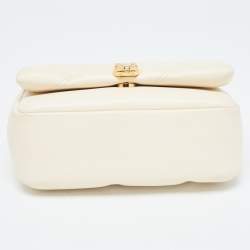 Pre Owned Bvlgari Ivory Quilted Leather Mini Serpenti Cabochon Crossbody Bag