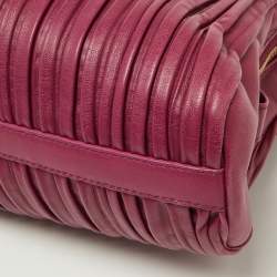 Pre Owned Bvlgari Pink Leather Twistino Tina Satchel 
