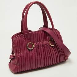 Pre Owned Bvlgari Pink Leather Twistino Tina Satchel 