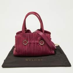 Pre Owned Bvlgari Pink Leather Twistino Tina Satchel 