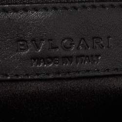 Pre Owned Bvlgari Black Satin Embellished Clutch