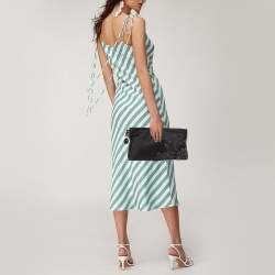 Pre Owned Bvlgari Black Satin Embellished Clutch