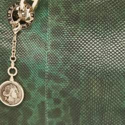 Bvlgari Green/Black Karung Leather Monete Chain Bag
