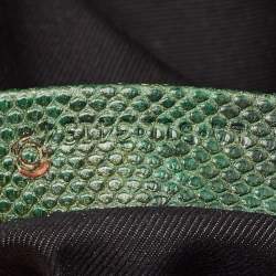 Bvlgari Green/Black Karung Leather Monete Chain Bag