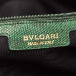 Bvlgari Green/Black Karung Leather Monete Chain Bag