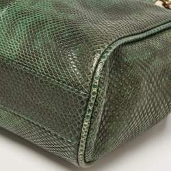 Bvlgari Green/Black Karung Leather Monete Chain Bag