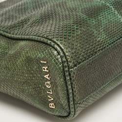 Bvlgari Green/Black Karung Leather Monete Chain Bag