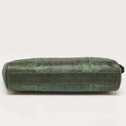 Bvlgari Green/Black Karung Leather Monete Chain Bag