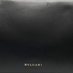 Pre Owned Bvlgari Black Leather and Leopard Print Calfhair Scaglie Serpenti Tote