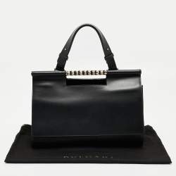 Pre Owned Bvlgari Black Leather and Leopard Print Calfhair Scaglie Serpenti Tote