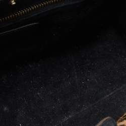 Pre Owned Bvlgari Black/Beige Leather and Calfhair Small Serpenti Scaglie Tote