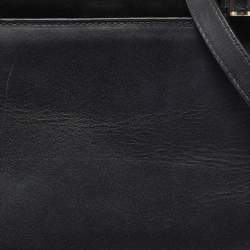 Pre Owned Bvlgari Black/Beige Leather and Calfhair Small Serpenti Scaglie Tote