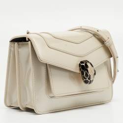 Bvlgari Off White Patent Leather Small Serpenti Forever Shoulder Bag