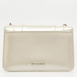 Bvlgari Off White Patent Leather Small Serpenti Forever Shoulder Bag